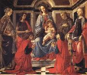 The Madonna and Child Enthroned,with SS.Mary Magdalen,Catherine of Alexandria,John the Baptist,Francis,and Cosmas and Damian